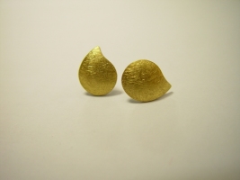 Ohrstecker, 925/- Silber, 900/- Gold, kratzmatt